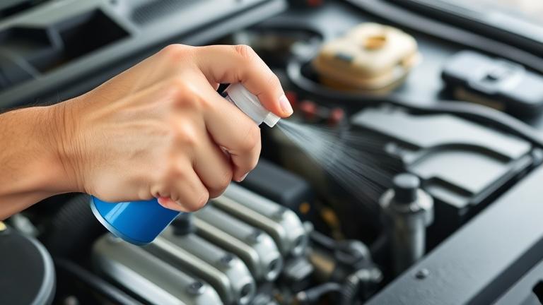 alt_text: Close-up of a mechanic cleaning a car's throttle body in a clean engine bay.