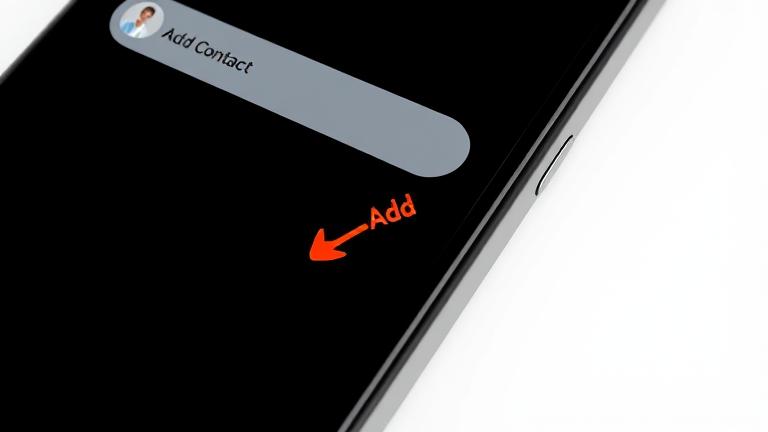 alt_text: iPhone screen showing adding a contact to a group chat with clear options highlighted.