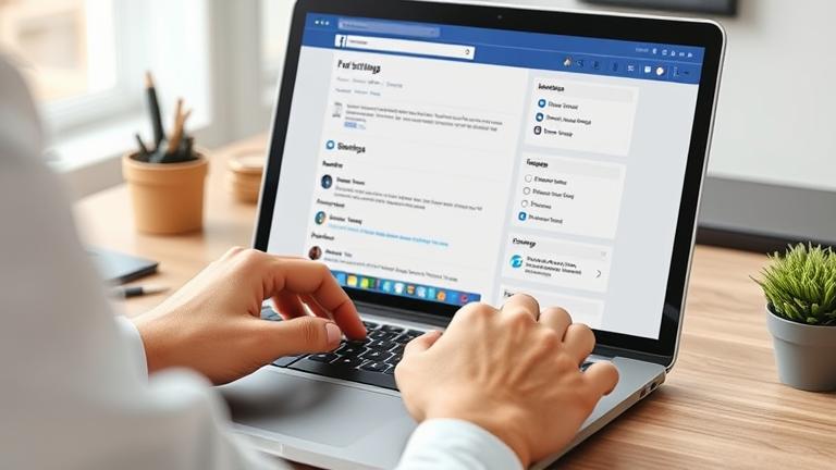alt_text: Person managing Facebook settings on device, unlinking personal and business accounts.