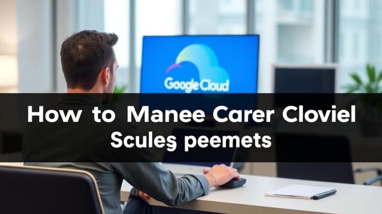 alt_text: Person at laptop with Google Cloud on screen, focused, in a modern workspace.