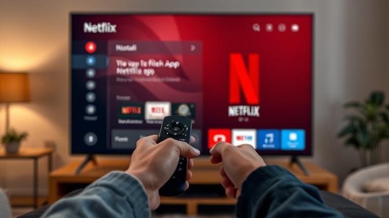 alt_text: Person removing Netflix app on smart TV in cozy living room with app management UI.