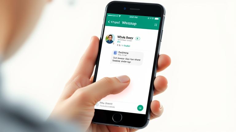 alt_text: Phone with unread or faded chat, person looking away, symbolizing ignoring on WhatsApp.