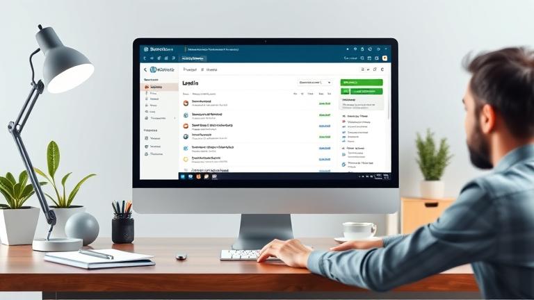 alt_text: Administrator managing users on WordPress dashboard in a tidy, bright workspace.