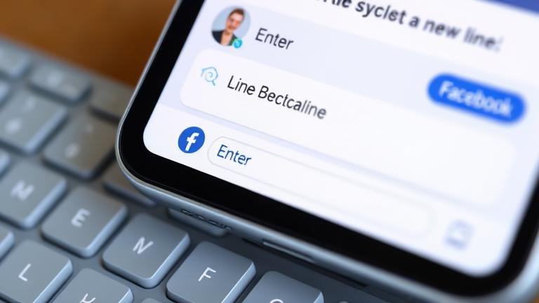 alt_text: Smartphone screen with a Facebook comment box, cursor ready to start a new line.