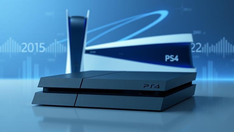 alt_text: PS4 console with a transparent PS5 overlay, symbolizing transition and remaining lifespan.