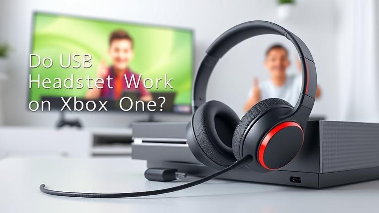 Alt_text: Modern USB headset connected to Xbox One, gamer smiling, with "Do USB Headsets Work on Xbox One?" overlay.