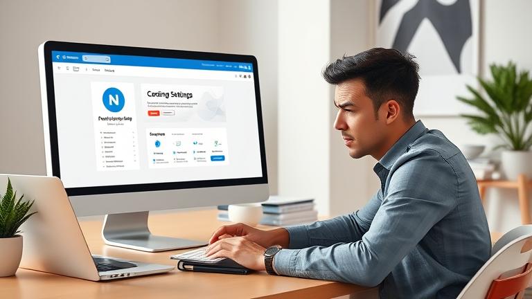 alt_text: Person at desk looks frustrated with Notion, managing subscriptions on screen in a clean setting.