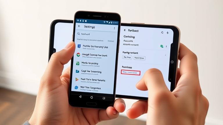 alt_text: Person holding Asus Zenfone Pro M1, showing Google account removal steps on screen.