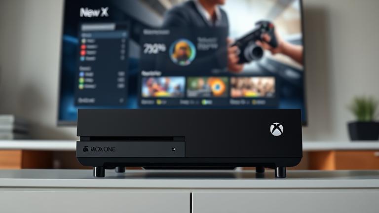alt_text: Modern gaming setup with Xbox One X showing ports, DisplayPort focus, and HD TV.