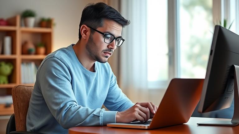 alt_text: Concerned parent reviewing kid’s privacy settings on a tablet in a cozy home.