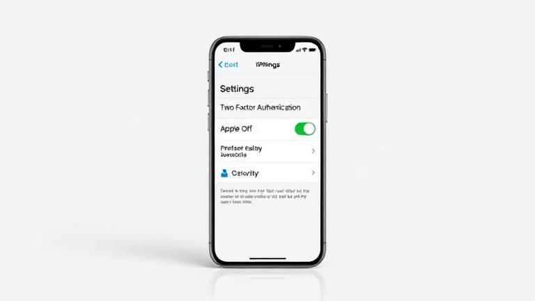 alt_text: iPhone Settings showing disabling Two-Factor Authentication, clean, clear instructions.