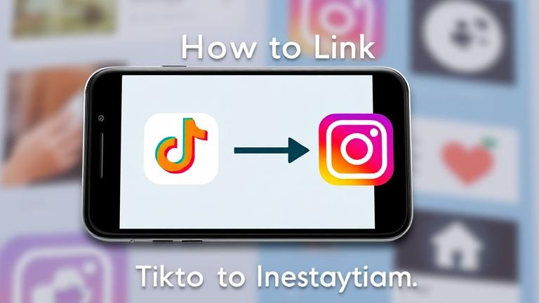 alt_text: Smartphone with TikTok and Instagram logos linked, showing a user connecting accounts.