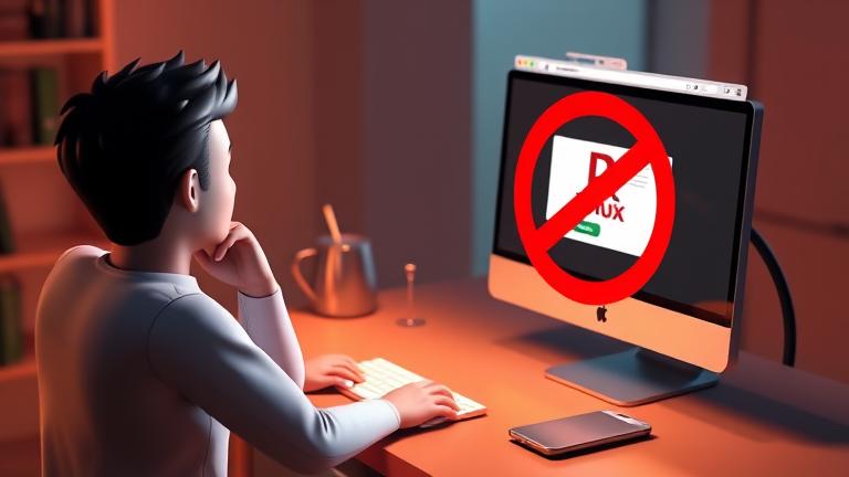 alt_text: Person at desk contemplating Roblox account deletion with related icons and warm lighting.