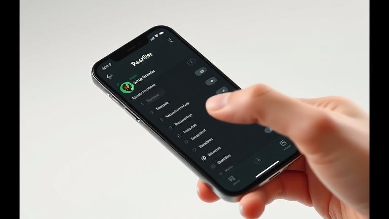 alt_text: iPhone screen shows Spotify playlist editing, with a hand reordering songs easily.