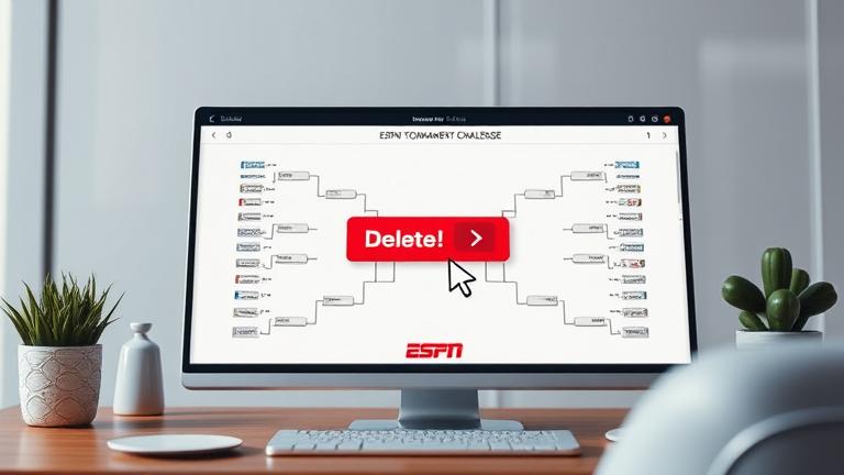 alt_text: Realistic image of a user deleting a bracket on ESPN Tournament Challenge on a tablet.