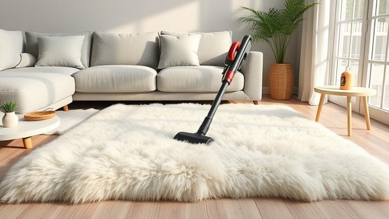 how to clean faux sheepskin rug?