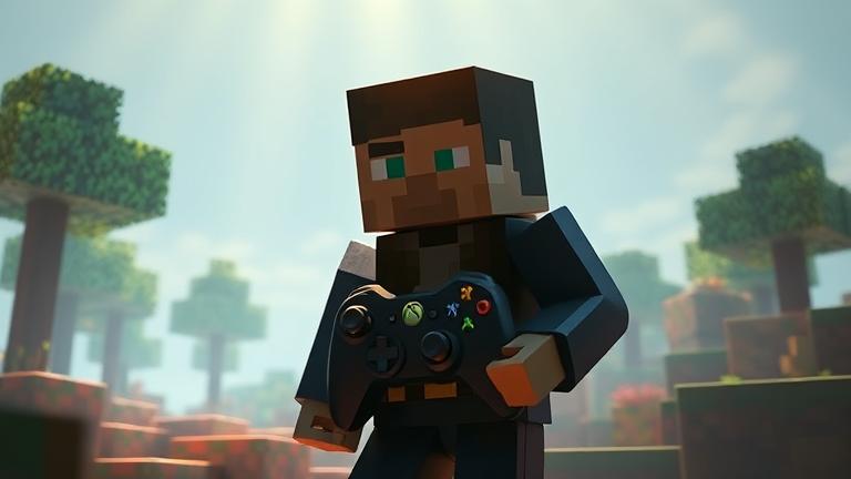 alt_text: Minecraft Xbox 360 character using invisibility, blending into shadows in a cinematic scene.