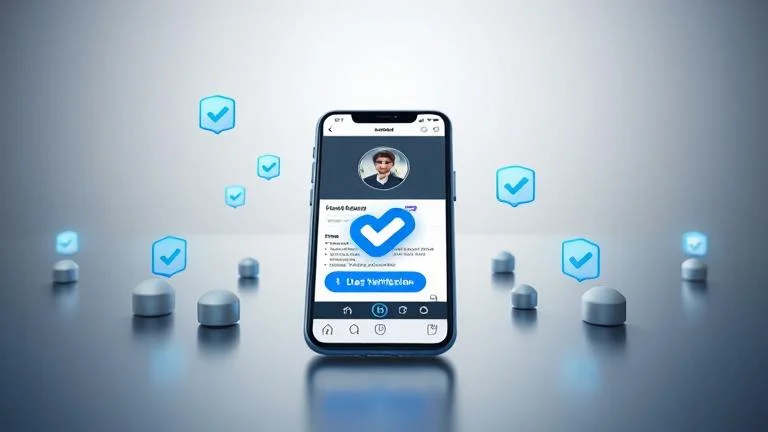 alt_text: Smartphone showing verified Instagram profile, symbolizing trust and official verification.