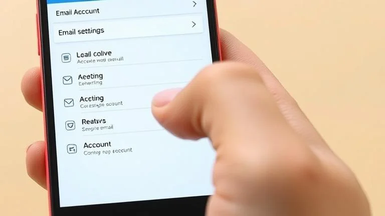 alt_text: Close-up of Redmi Note 5 Pro screen editing email settings, with hints of a tutorial overlay.