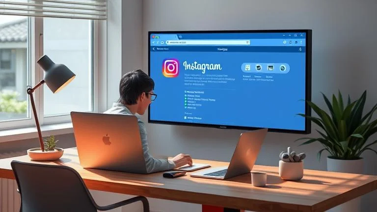 alt_text: Person contemplating account deletion on a laptop with social media icons and privacy symbols.