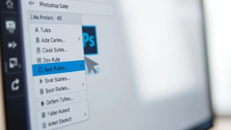 alt_text: Photoshop screen with rulers, cursor resetting ruler, professional digital tutorial cover.