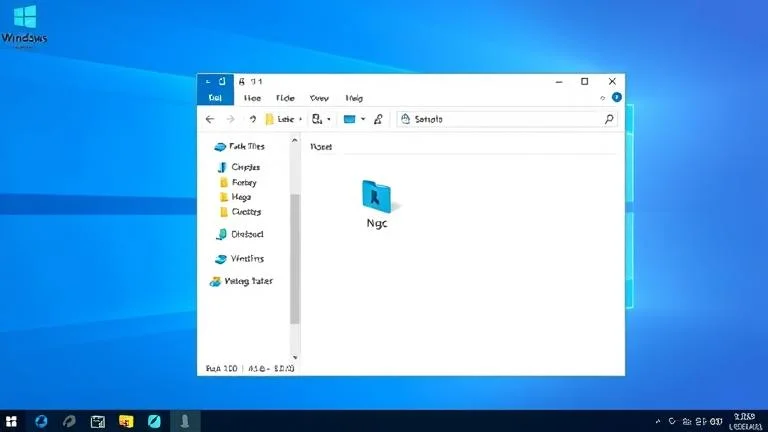 alt_text: Windows 10 desktop with File Explorer open, highlighting the "Ngc" folder, user clicking.